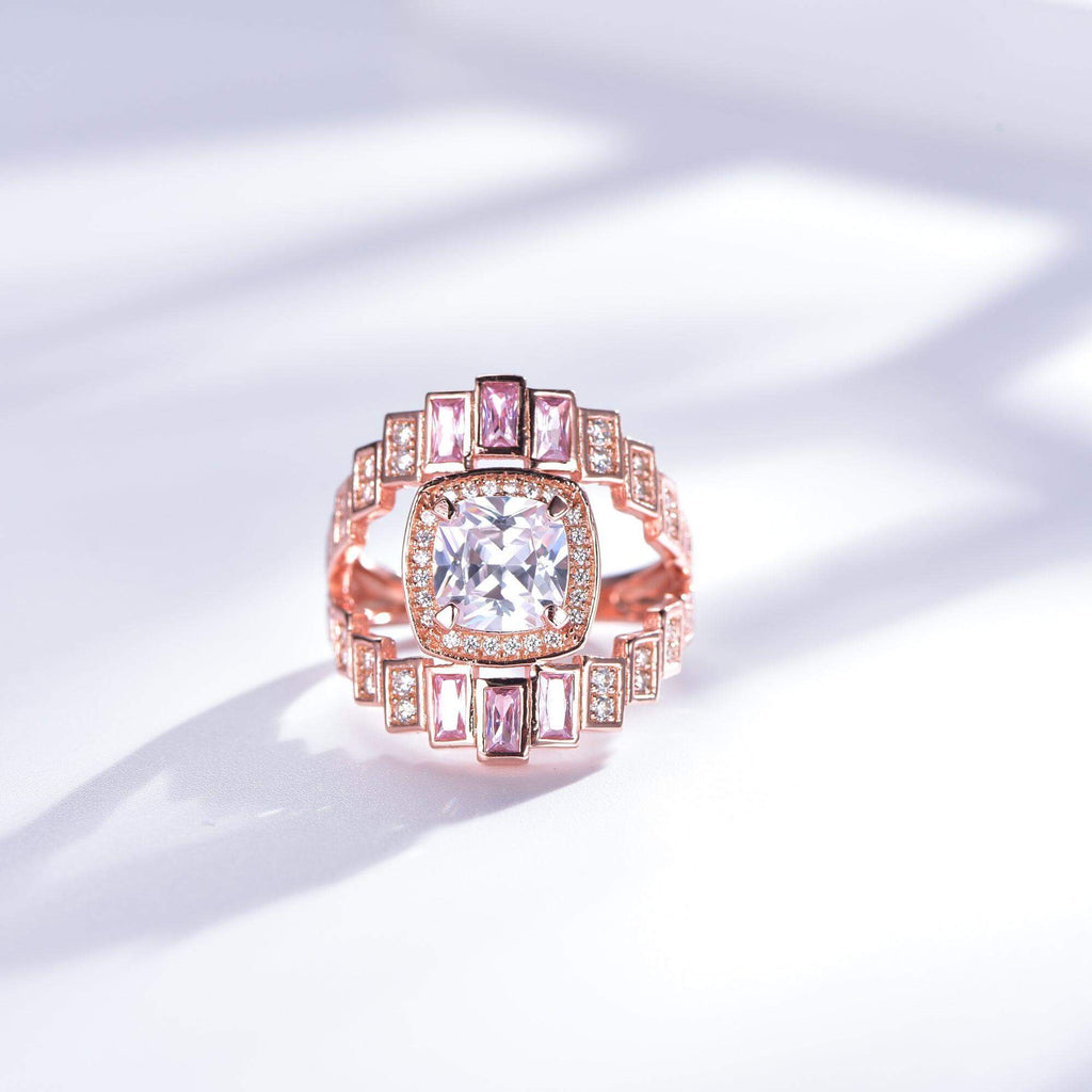 Eye Inspired White Stone Cushion Cut Engagement Ring - Trendolla Jewelry